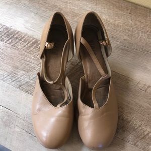 Bloch T Strap Character Heels - Nude